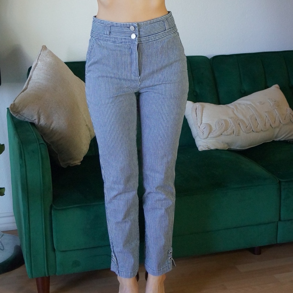 Anthropologie by Current Air Blue & White Denim Trousers Size XS - Picture 3 of 4